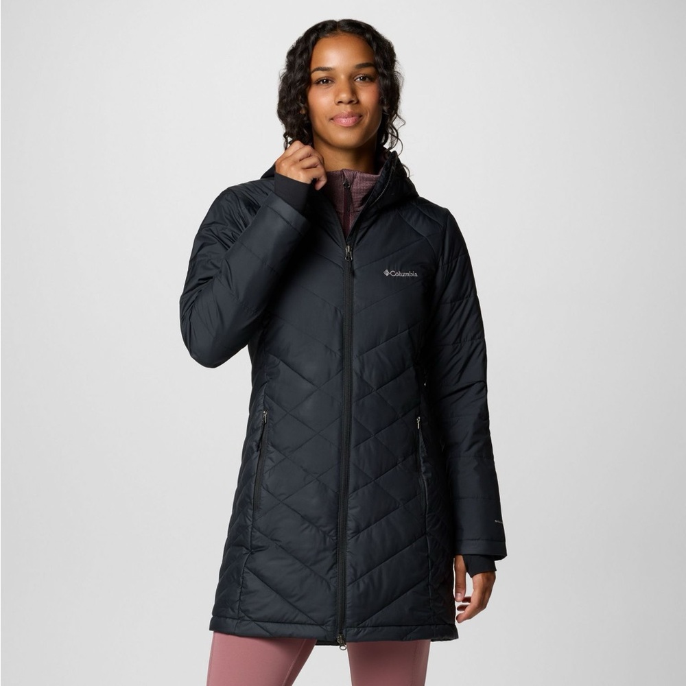 Columbia Women’s Heavenly Long Hooded Jacket Size Large Black